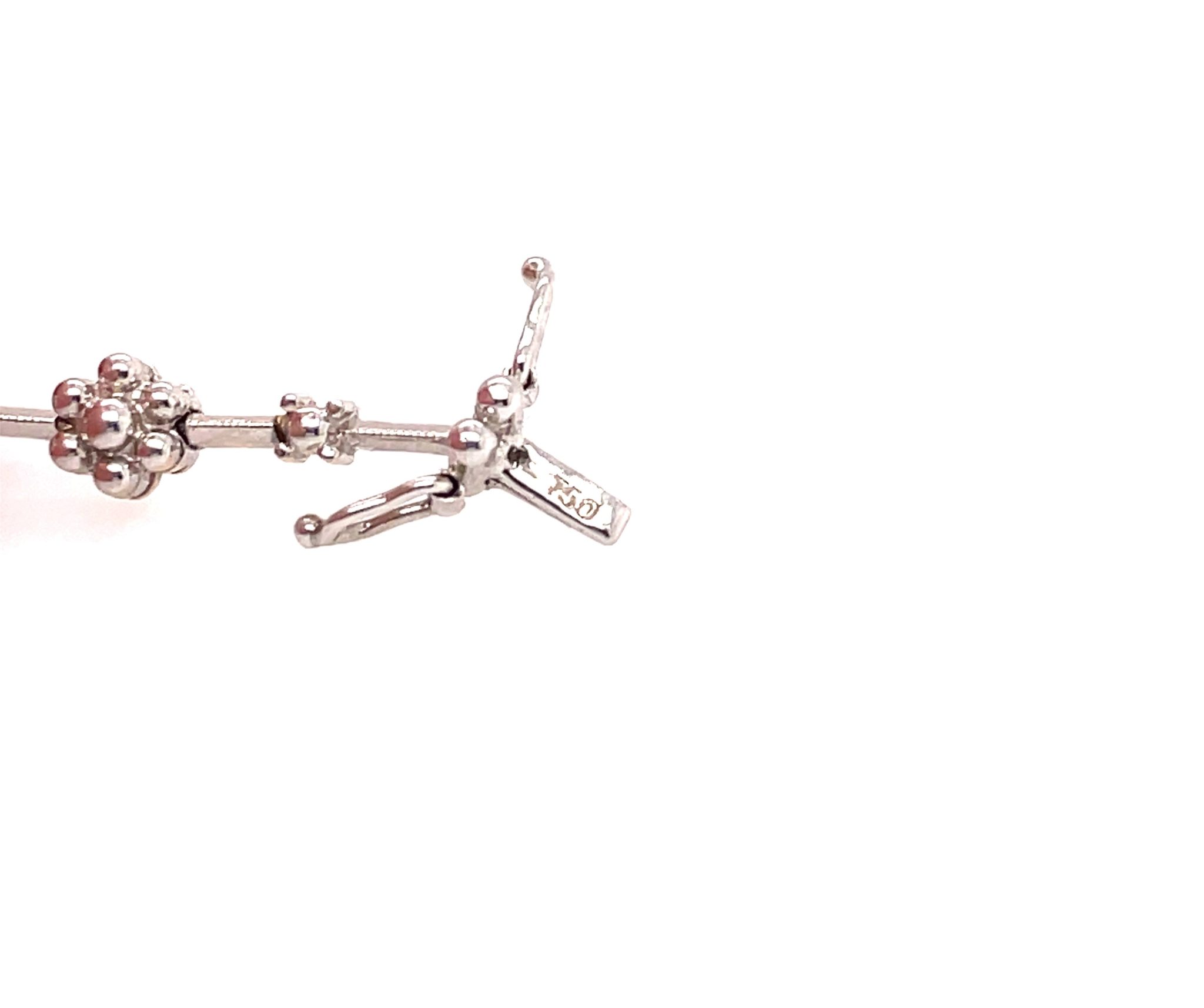 Blütenoptik Collier 41,5 cm ca. 2,50 ct Diamanten Weißgold 750/ 18K - Bild 4