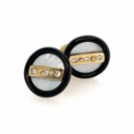 Onyx Manschettenknöpfe ca. 0,10 ct Diamanten Gelbgold 585/ 14K - Bild 2 Vorschau