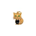 Van Cleef & Arpels „Katzen“ Anhänger Emaille Gelbgold 750/ 18K Vorschau