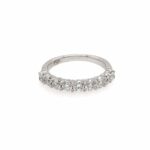Halbmemoire Ring Gr. 56 ca. 1,0 ct Diamanten Weißgold 375 Vorschau