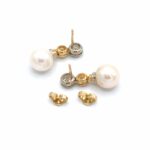 Perlen Ohrstecker ca. 0,40 ct Diamanten Bicolor 750/ 18K - Bild 3 Vorschau