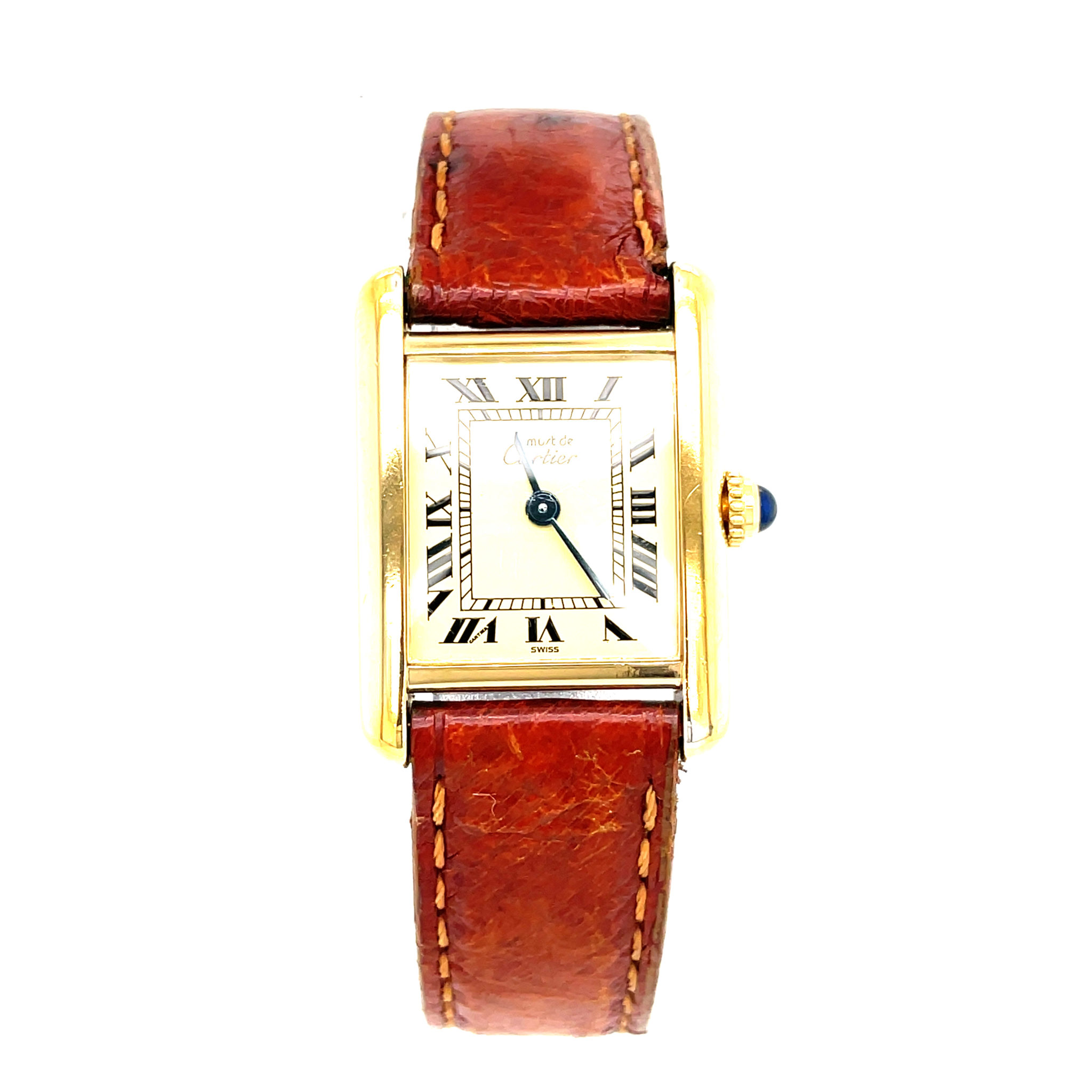 Cartier Tank Vermeil Ref. 366001 925 Sterling Silber vergoldet, Quarz VINTAGE - Bild 3