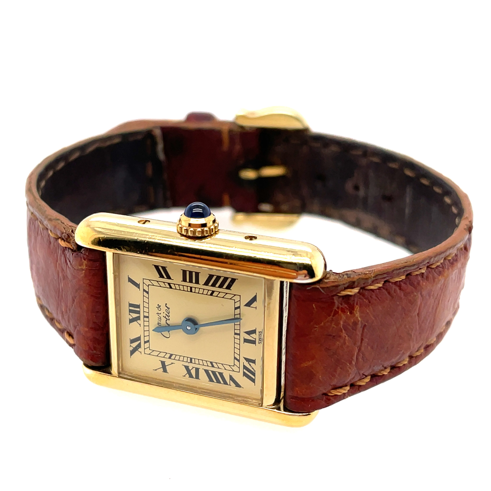 Cartier Tank Vermeil Ref. 366001 925 Sterling Silber vergoldet, Quarz VINTAGE - Bild 9