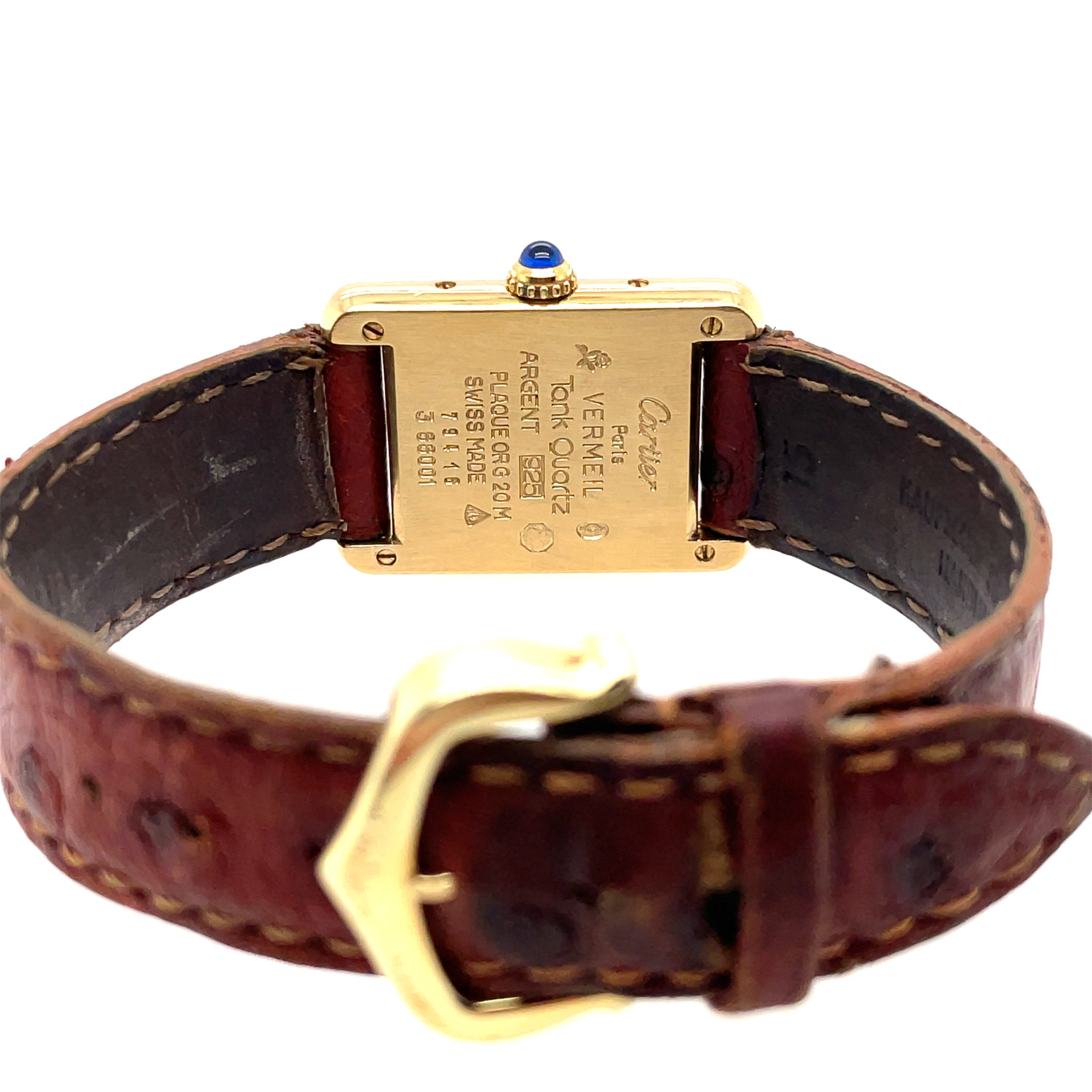 Cartier Tank Vermeil Ref. 366001 925 Sterling Silber vergoldet, Quarz VINTAGE - Bild 10