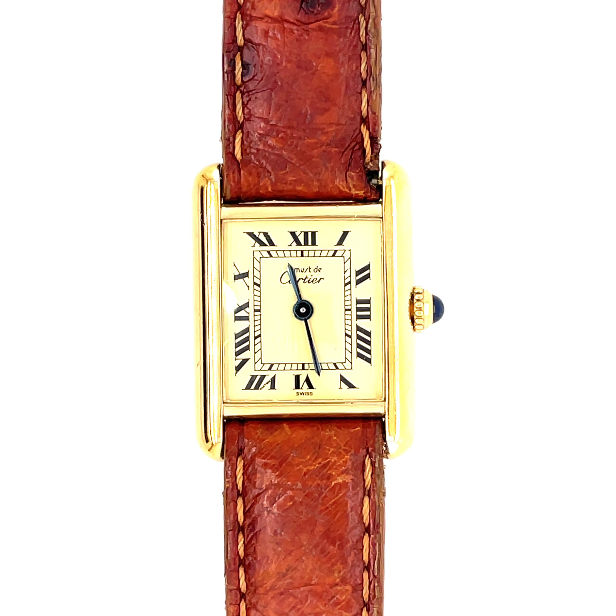 Cartier Tank Vermeil Ref. 366001 925 Sterling Silber vergoldet, Quarz VINTAGE