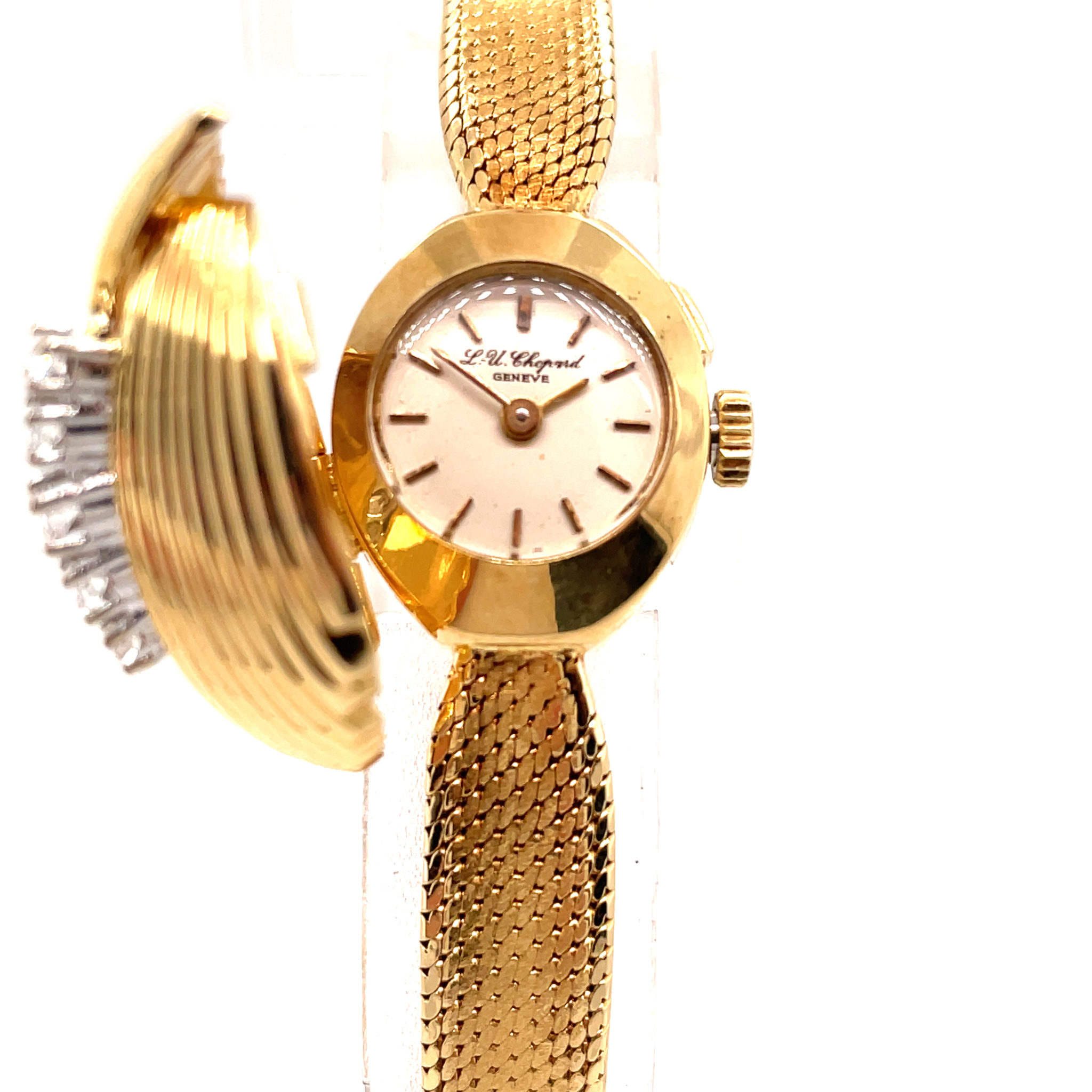 Chopard 1960s Ladys Cocktail Watch 750/18K Gold, Diamonds with Lid fully serviced - Bild 12