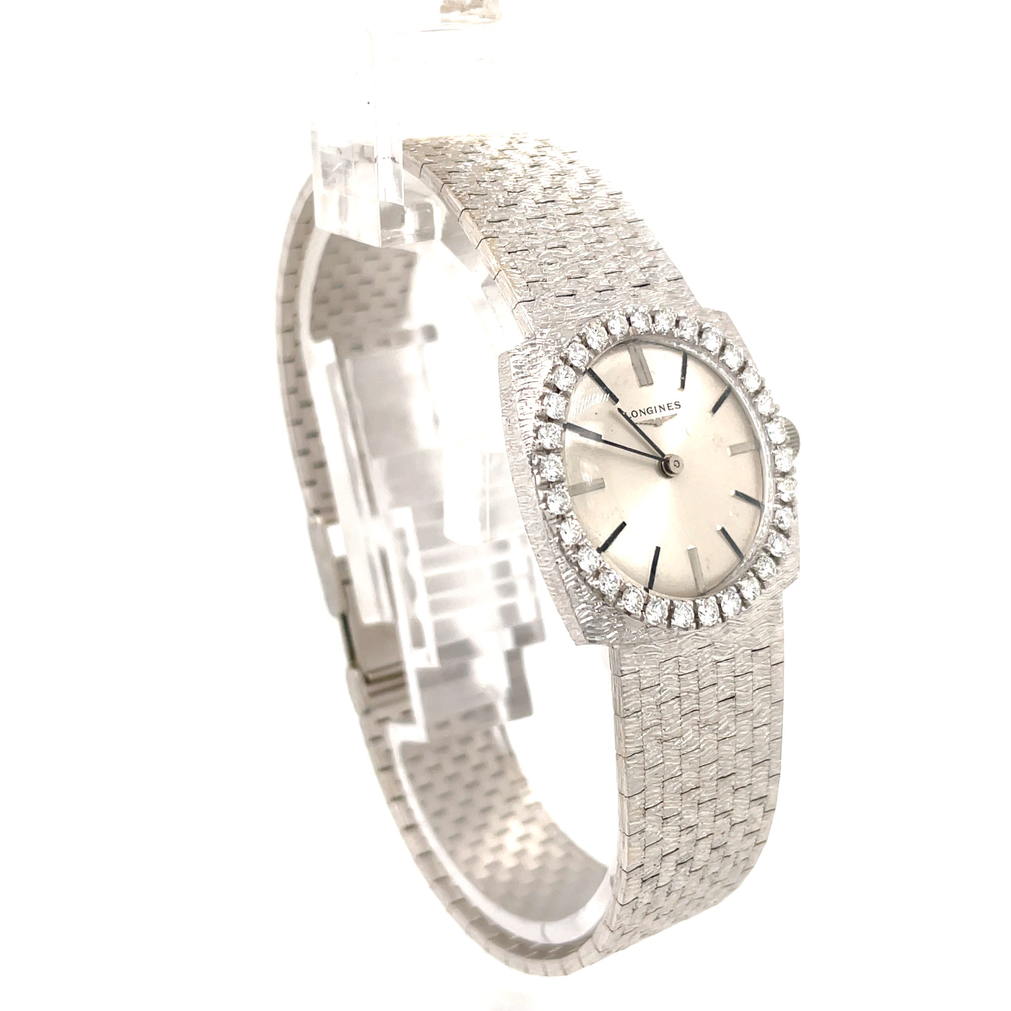 Longines Lady White Gold 750/18K Diamond Watch Vintage fully serviced 07/2022 - Bild 4
