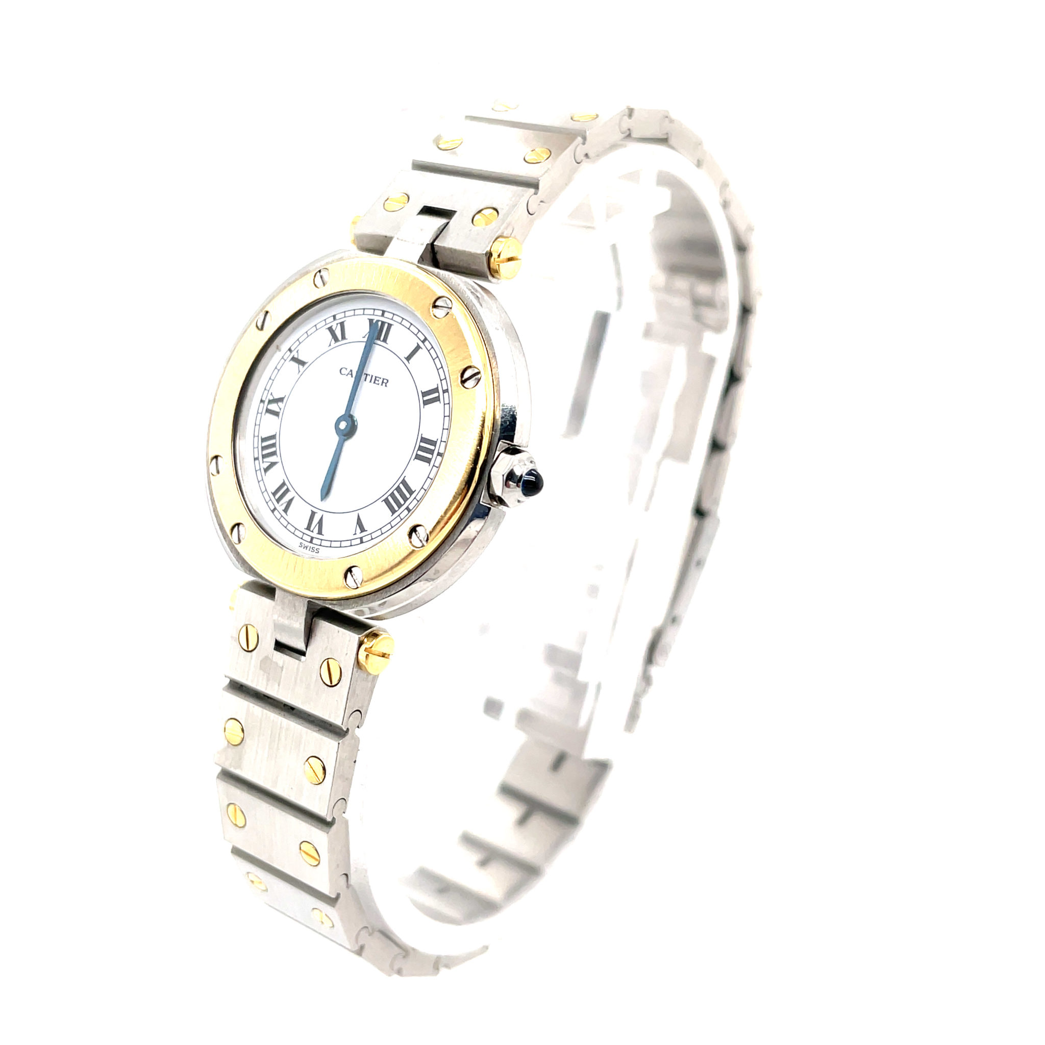 Cartier Santos Ronde Ref. 8191 Stahl/Gold ca. 1993 VINTAGE WATCH, Quartz, Service Papers - Bild 2