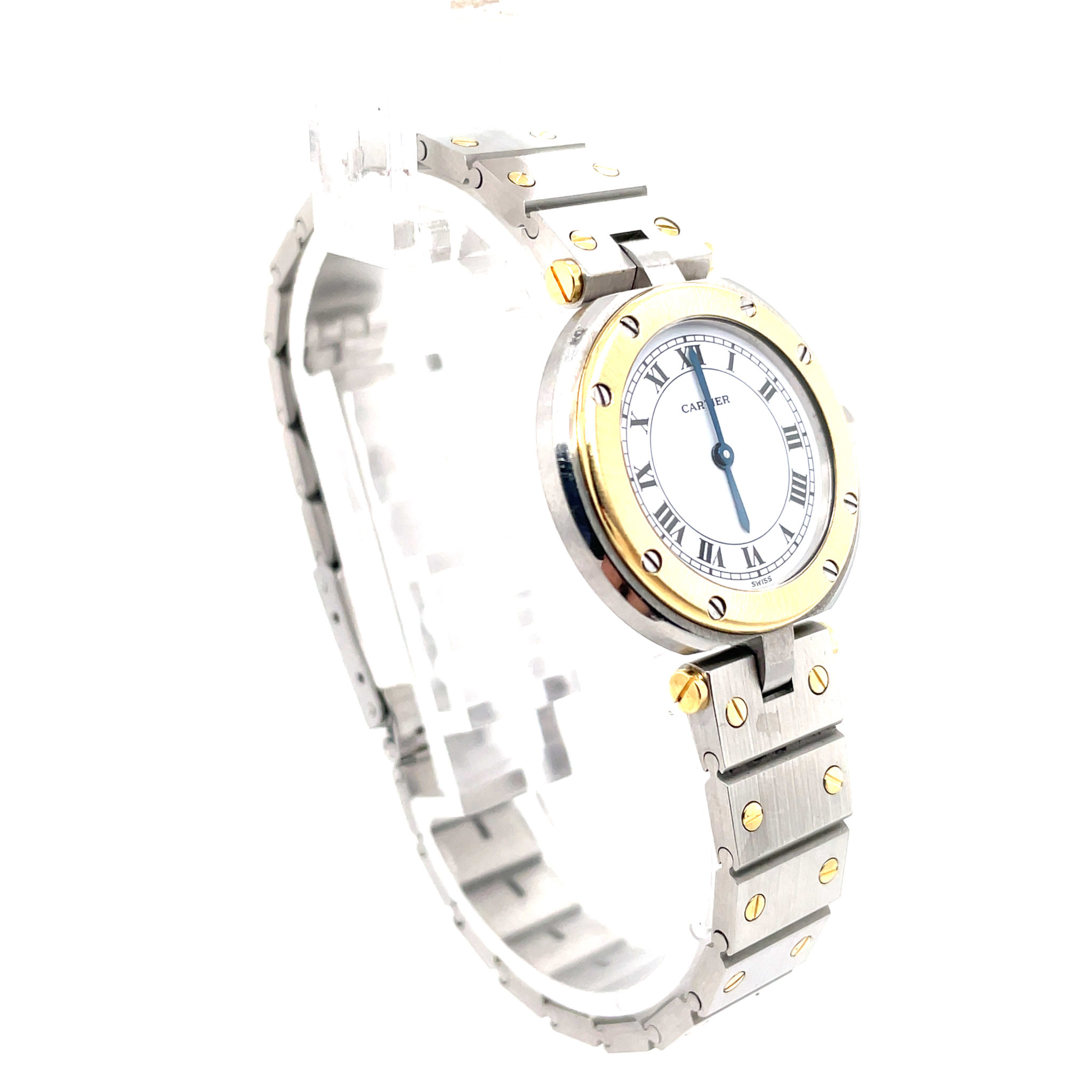 Cartier Santos Ronde Ref. 8191 Stahl/Gold ca. 1993 VINTAGE WATCH, Quartz, Service Papers - Bild 3