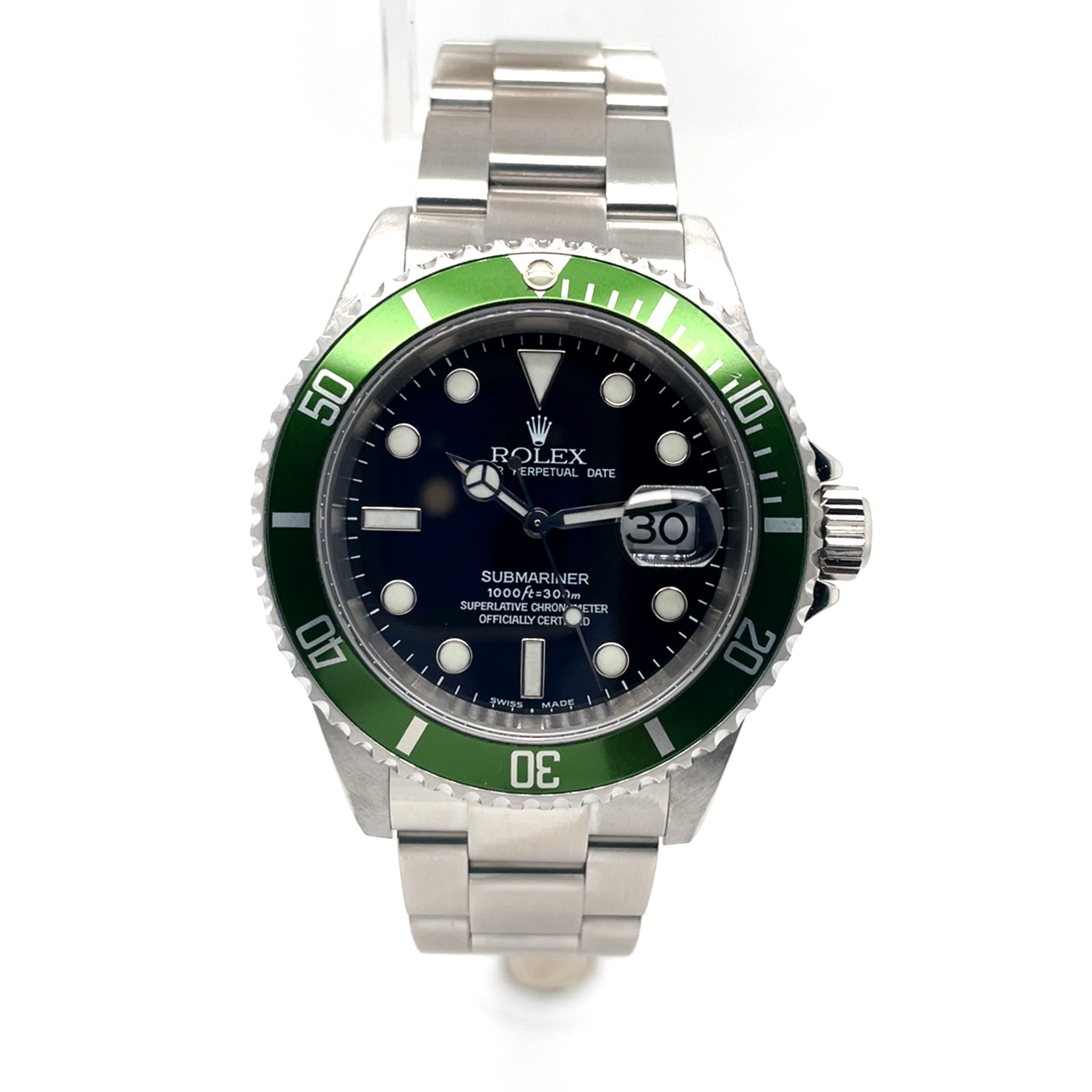 Rolex Submariner Date Ref. 16610T LV Kermit Flat 4 2004 mit original Box - Bild 2