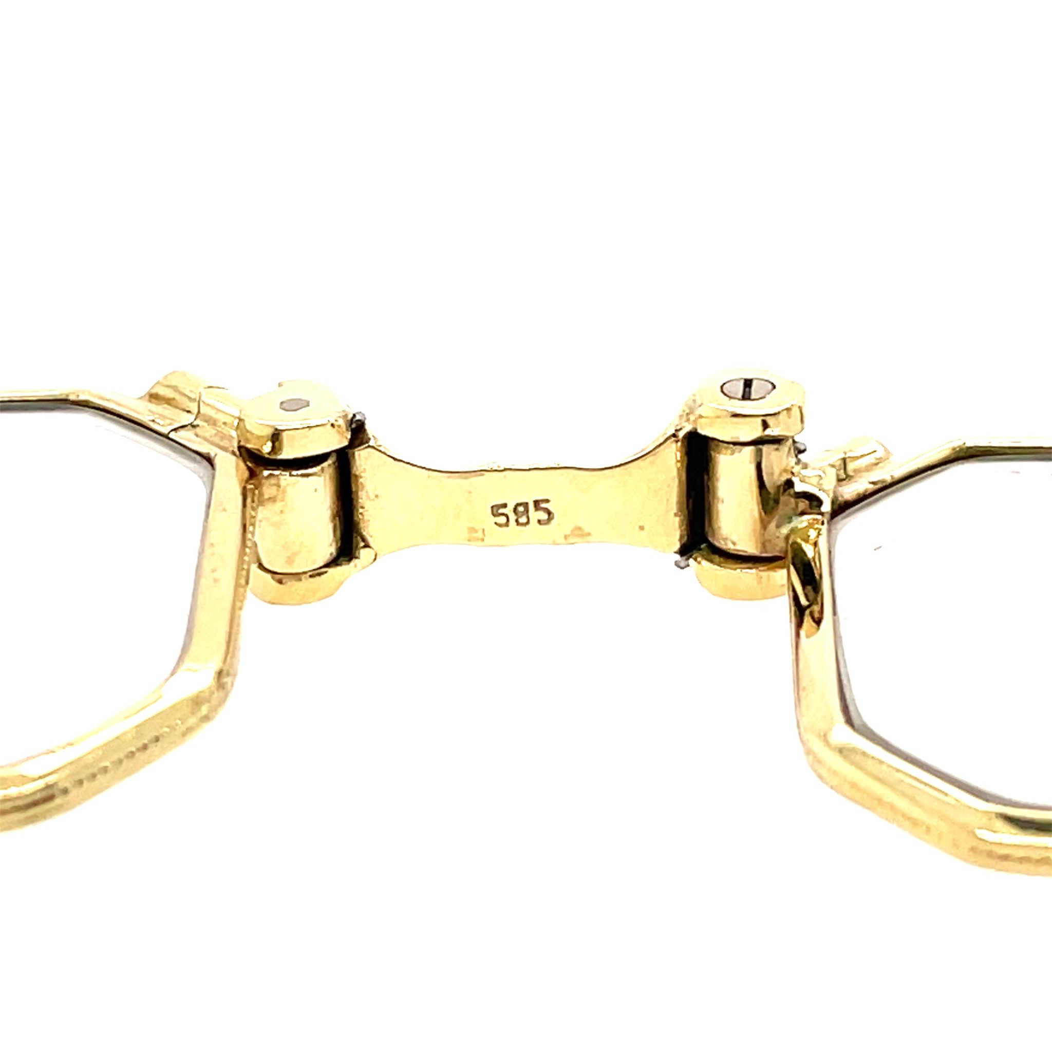 Pfauen Design Opernbrillen Smaragden, Saphire und Rubinen Gelbgold 585/ 14K - Bild 4