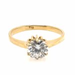 Solitärring Gr. 53,5 1,02 ct Diamant Gelbgold 750/ 18K DPL Zertifikat - Bild 2 Vorschau