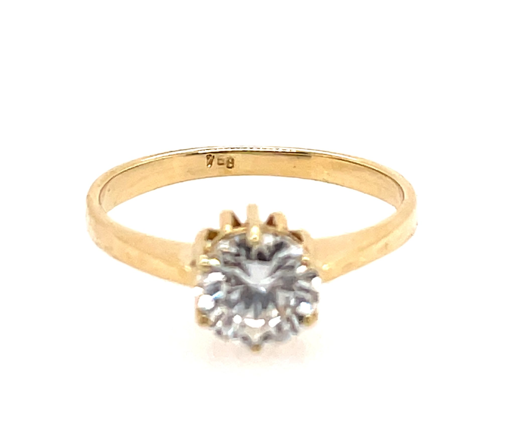 Solitärring Gr. 53,5 1,02 ct Diamant Gelbgold 750/ 18K DPL Zertifikat - Bild 2