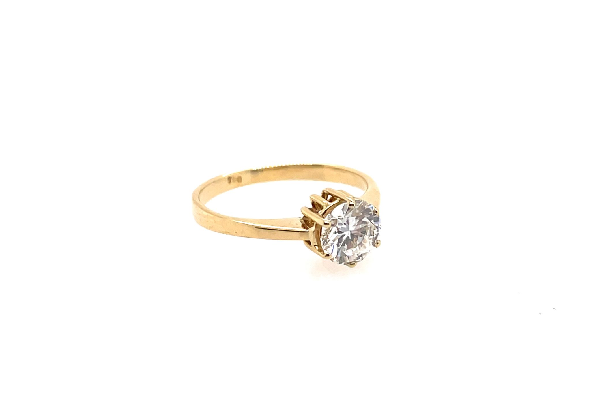 Solitärring Gr. 53,5 1,02 ct Diamant Gelbgold 750/ 18K DPL Zertifikat - Bild 3