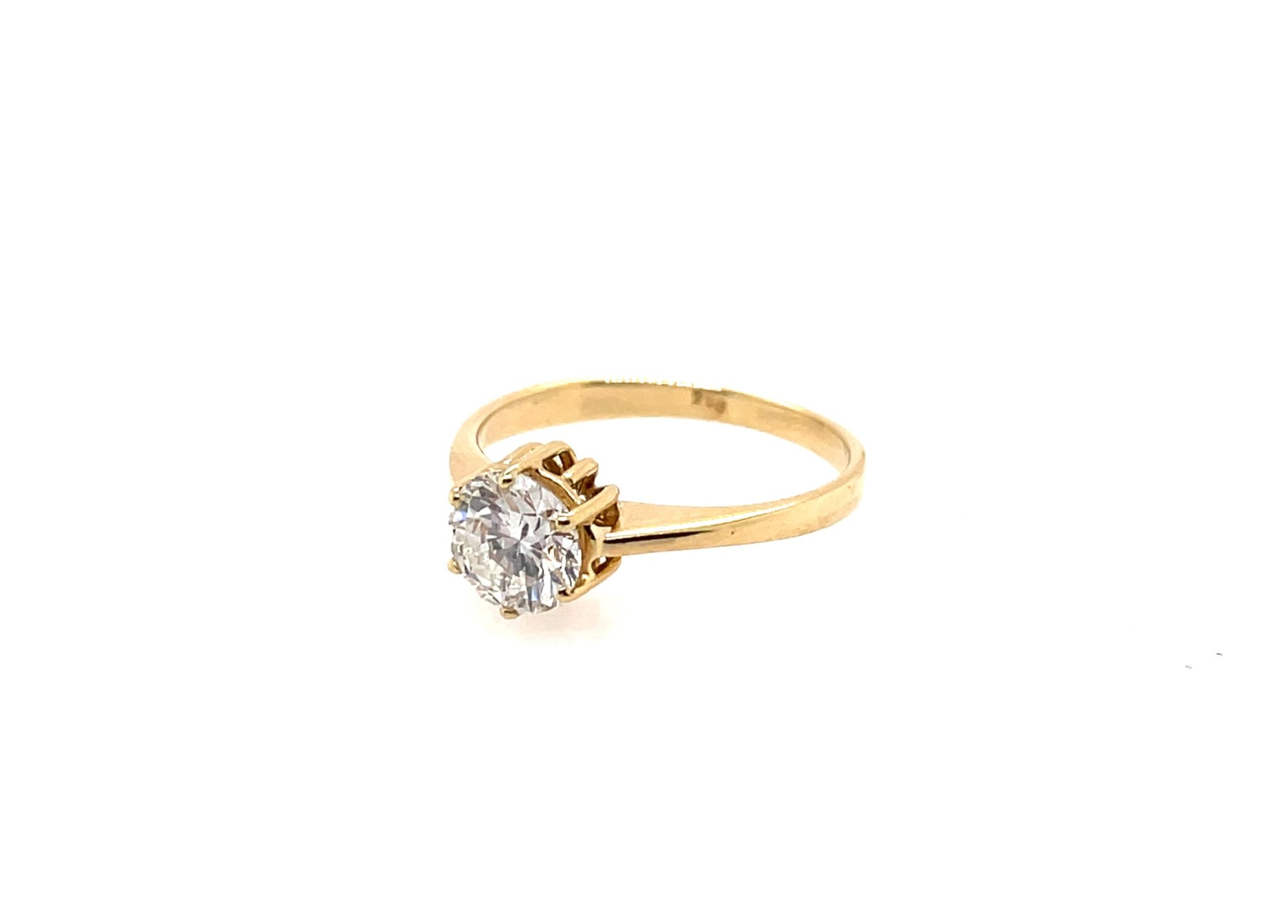 Solitärring Gr. 53,5 1,02 ct Diamant Gelbgold 750/ 18K DPL Zertifikat - Bild 4