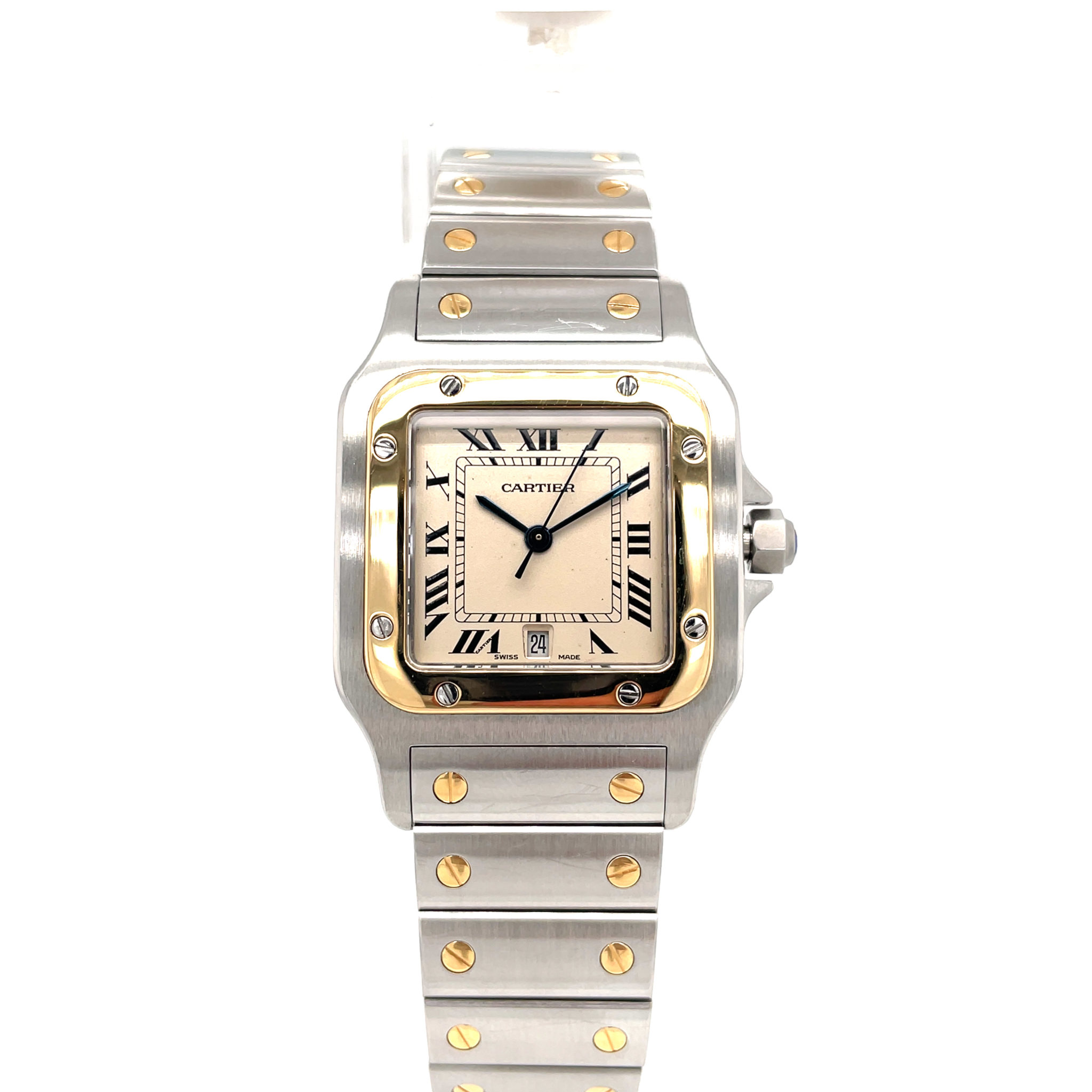 Cartier Santos Galbée Stahl/Gold 750, Quarz FULL SET 1994 VINTAGE WATCH