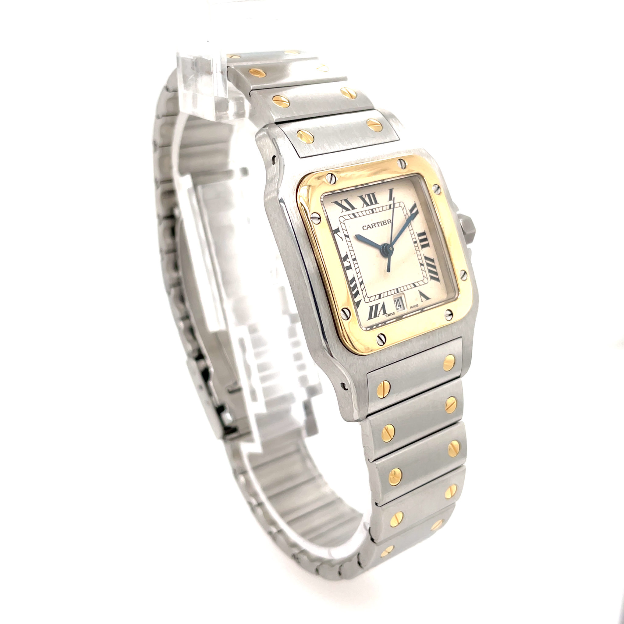 Cartier Santos Galbée Stahl/Gold 750, Quarz FULL SET 1994 VINTAGE WATCH - Bild 2