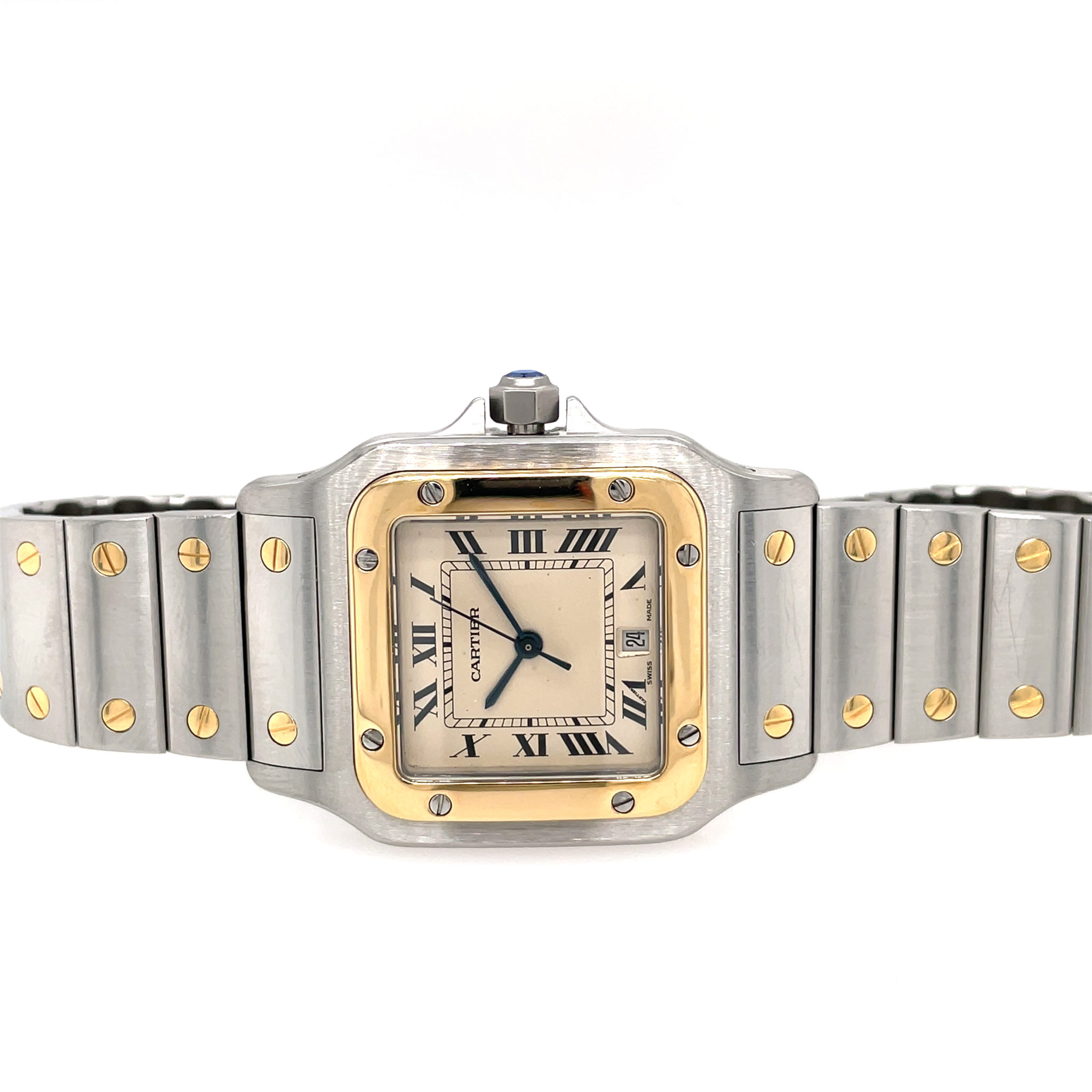 Cartier Santos Galbée Stahl/Gold 750, Quarz FULL SET 1994 VINTAGE WATCH - Bild 9