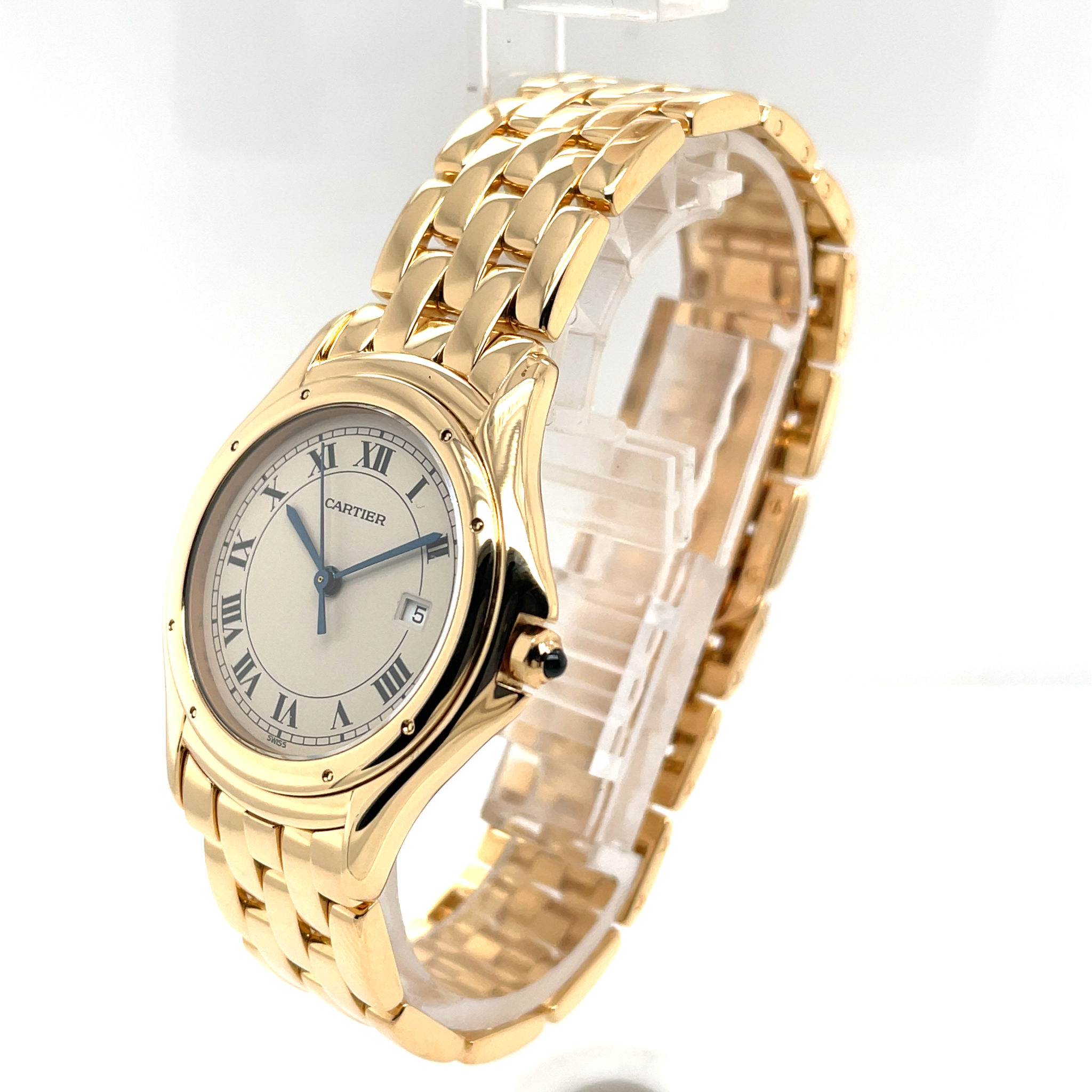 Cartier Cougar Ref. 887920 Gold 18K, Quarz 1994 Full Set almost NOS, ungetragen - Bild 3