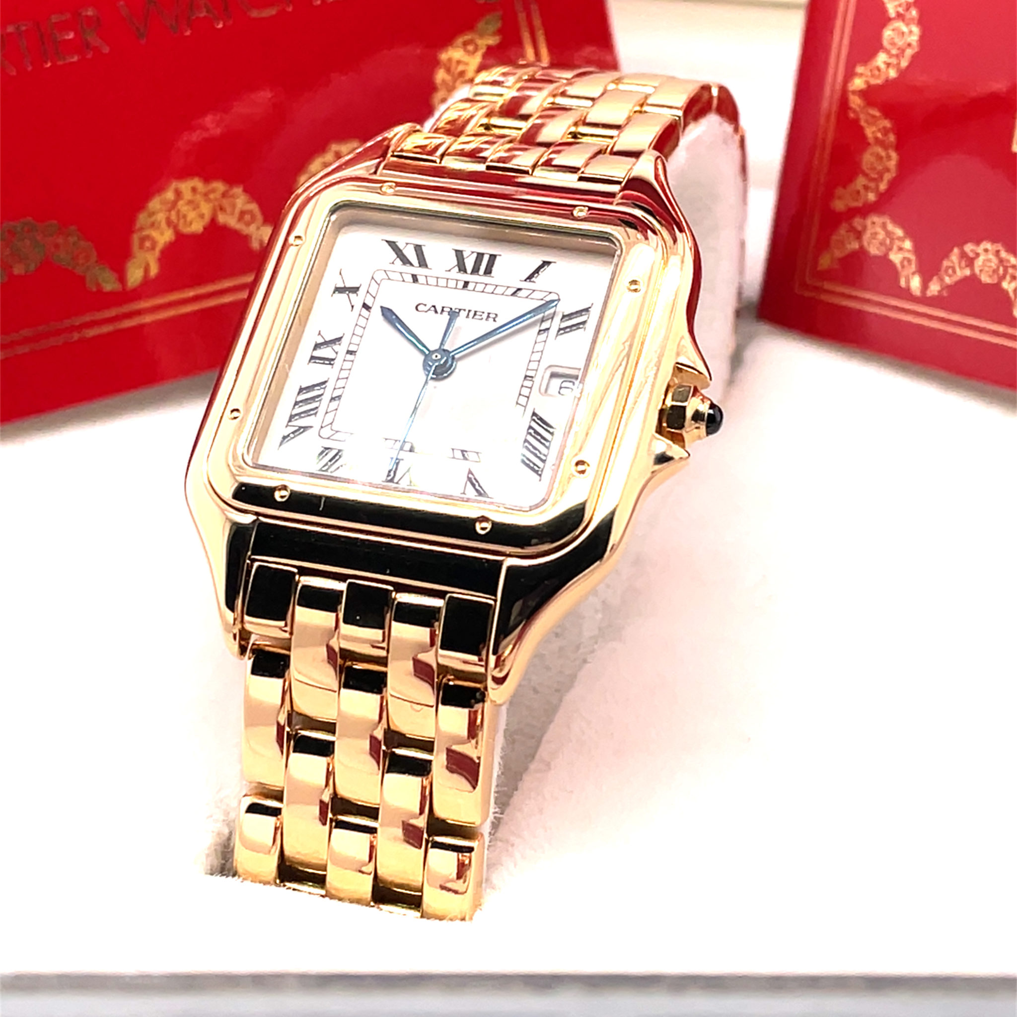 Cartier Panthere Ref 887968 Gold 750 28mm, ungetragen, FULL SET VINTAGE 1994 NOS - Bild 3