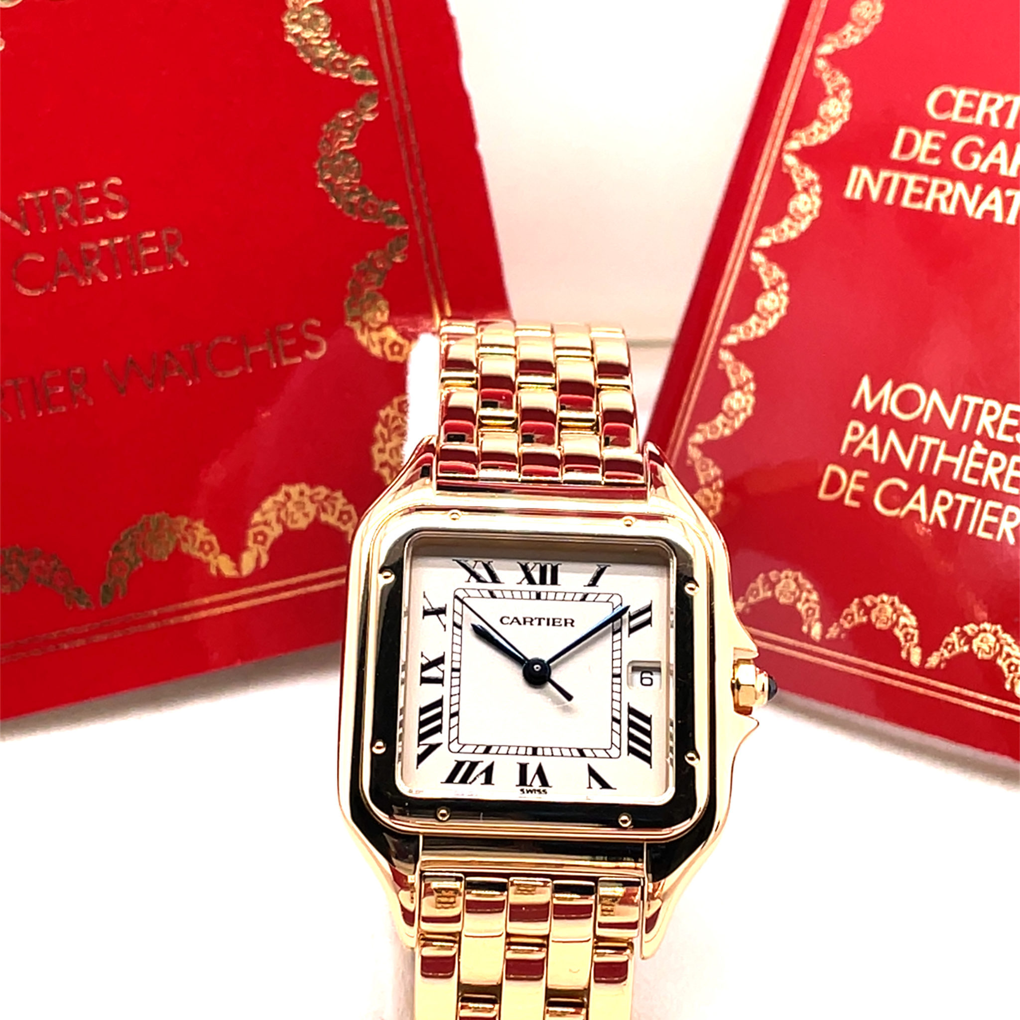 Cartier Panthere Ref 887968 Gold 750 28mm, ungetragen, FULL SET VINTAGE 1994 NOS - Bild 11