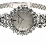 Longines Ladys Cocktail Watch 18K white gold, Diamonds 5ct. TW/vs NOS 1950-1960s ungetragen - Bild 3 Vorschau
