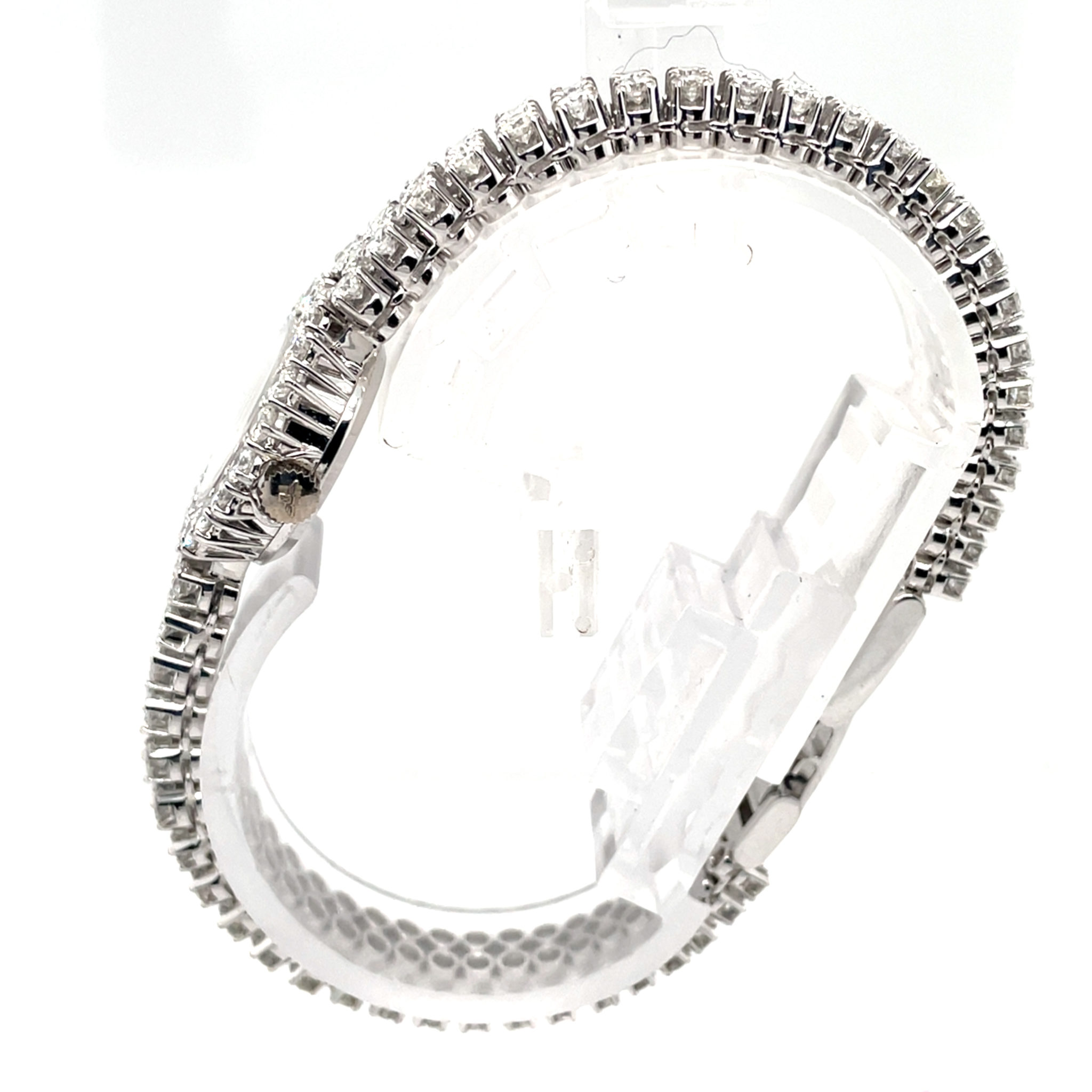 Longines Ladys Cocktail Watch 18K white gold, Diamonds 5ct. TW/vs NOS 1950-1960s ungetragen - Bild 10