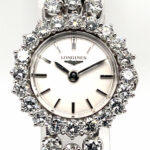 Longines Ladys Cocktail Watch 18K white gold, Diamonds 5ct. TW/vs NOS 1950-1960s ungetragen - Bild 2 Vorschau