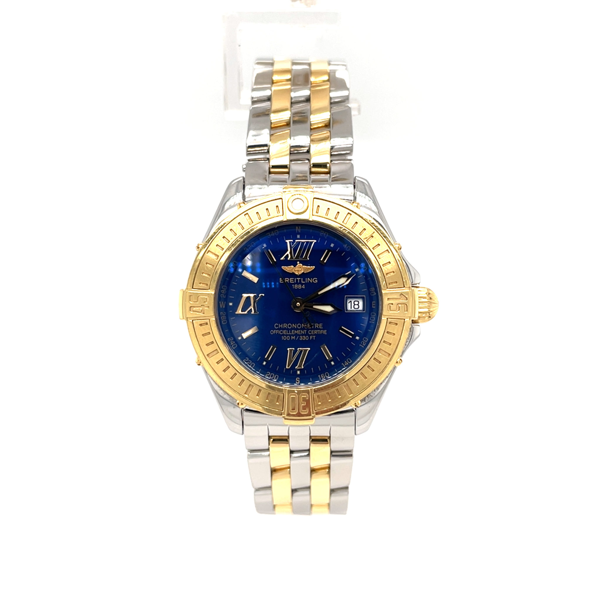 Breitling Lady B-Class Ref. D67365 Stahl/Gold 750 Chronometre Pilotband bicolor +Papiere - Bild 2
