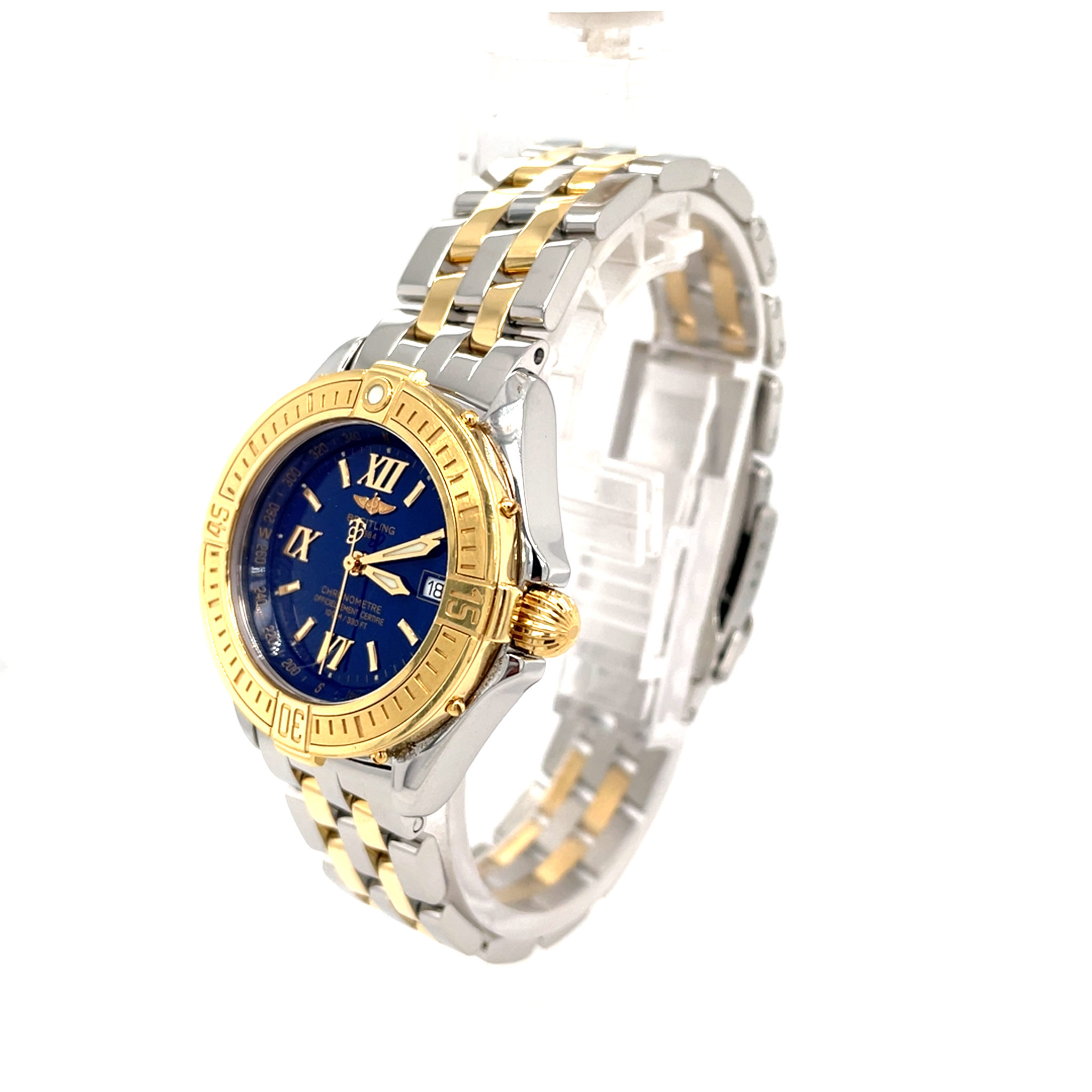 Breitling Lady B-Class Ref. D67365 Stahl/Gold 750 Chronometre Pilotband bicolor +Papiere - Bild 5
