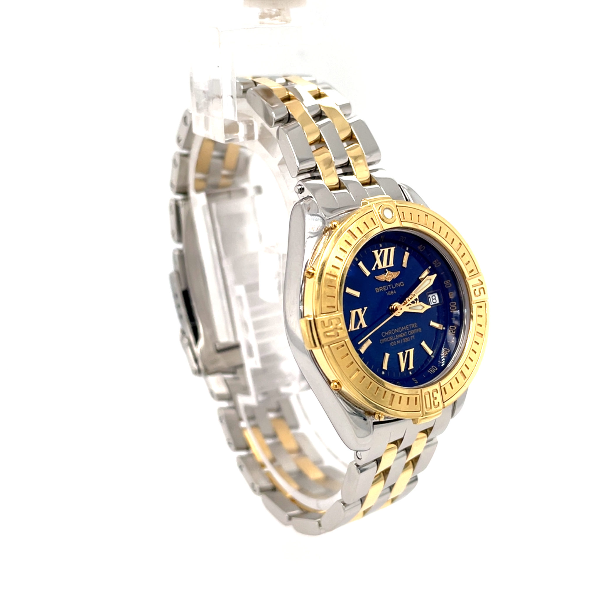 Breitling Lady B-Class Ref. D67365 Stahl/Gold 750 Chronometre Pilotband bicolor +Papiere - Bild 3