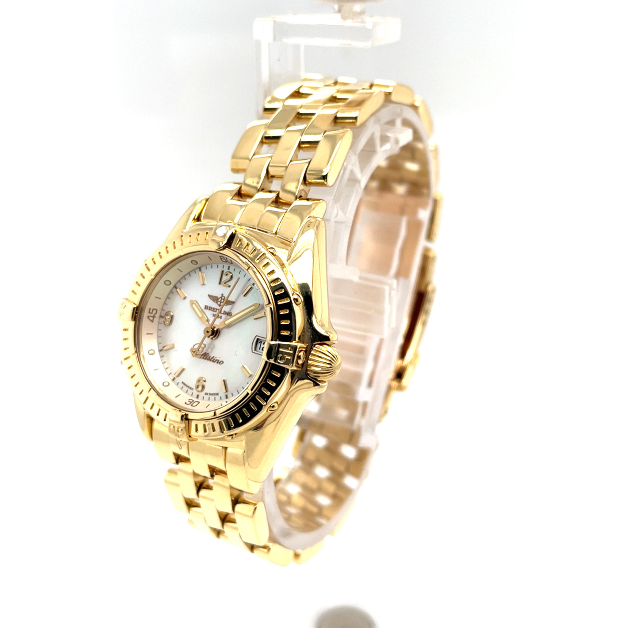 Breitling Callistino Ref. K52045.1 Gold 750/18K Mother of Pearl Quarz VINTAGE - Bild 9