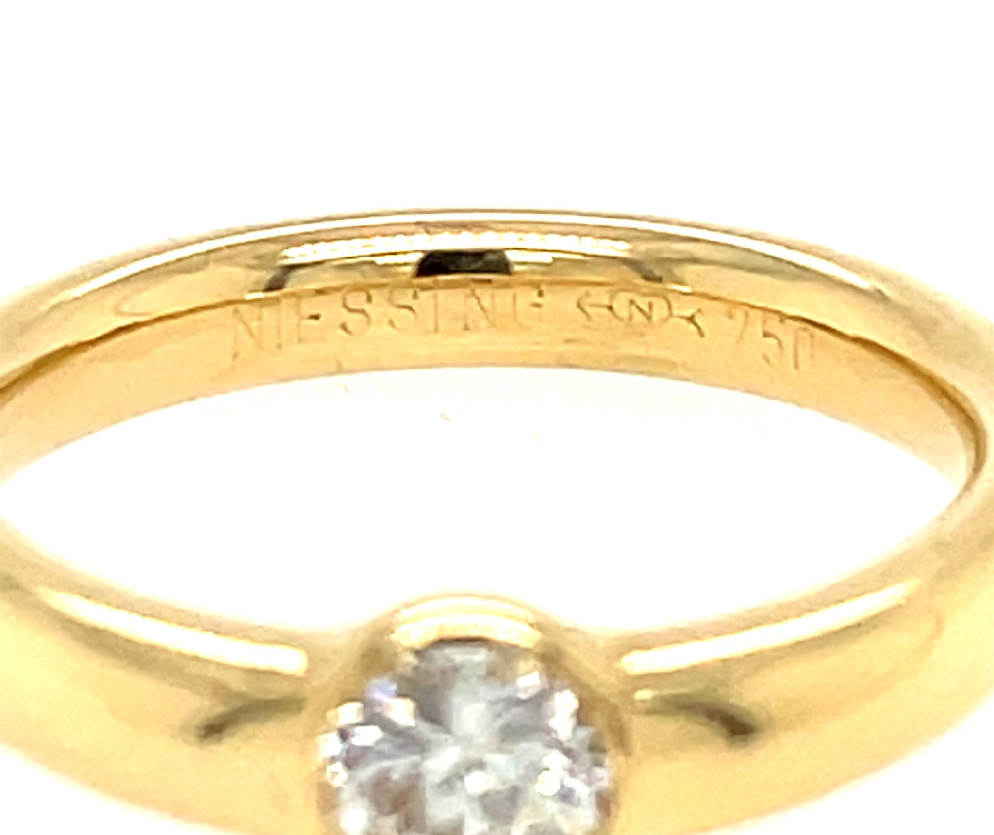 Niessing Solitärring Gr. 56 mit ca. 0,40 ct Diamant Gelbgold 750/ 18K - Bild 6