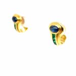 Saphir Ohrstecker ca. 0,46 ct Smaragde Gelbgold 750/ 18K - Bild 2 Vorschau