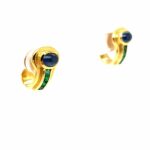Saphir Ohrstecker ca. 0,46 ct Smaragde Gelbgold 750/ 18K - Bild 3 Vorschau
