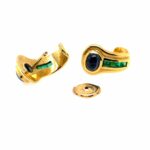 Saphir Ohrstecker ca. 0,46 ct Smaragde Gelbgold 750/ 18K - Bild 9 Vorschau