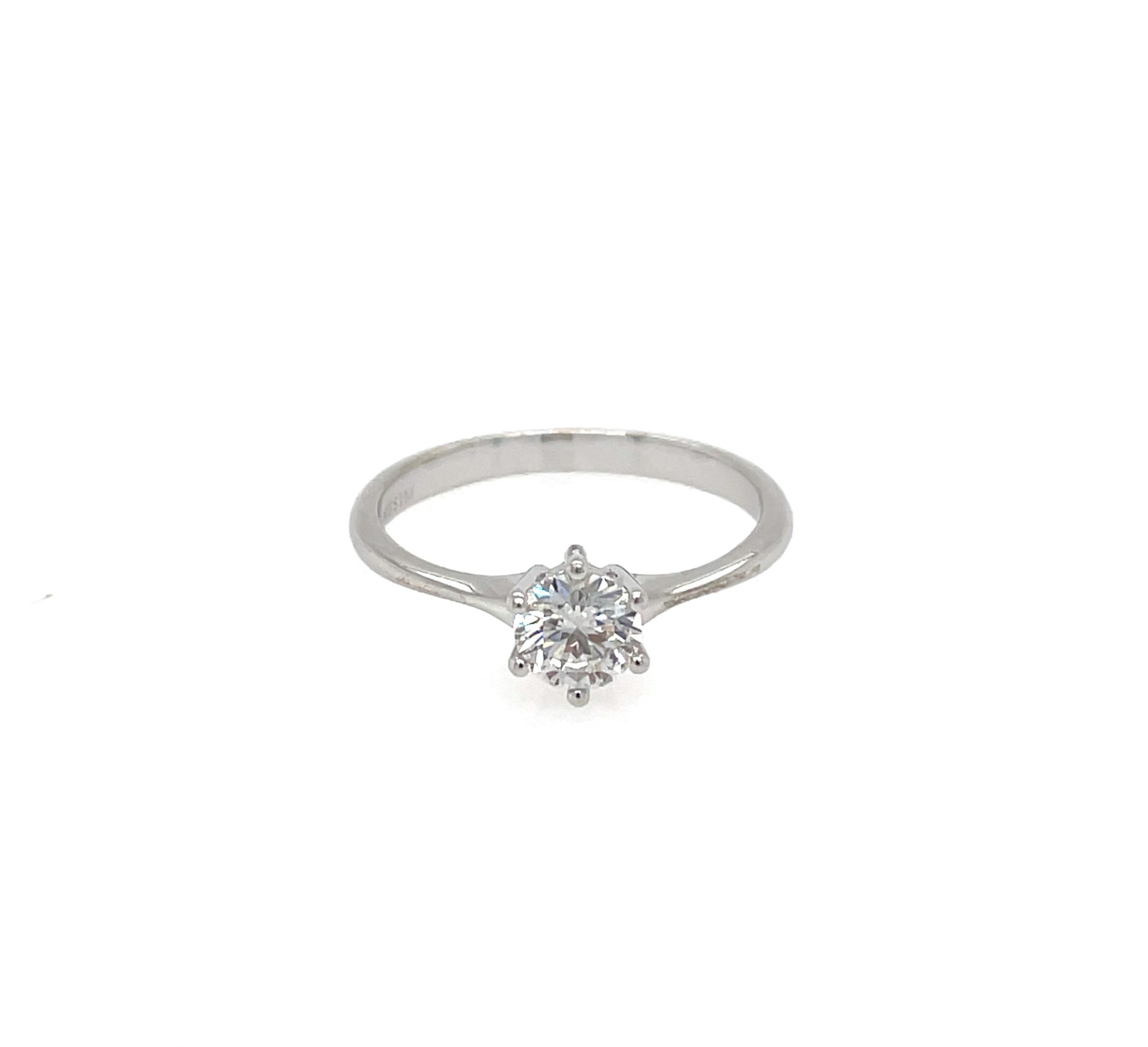 Solitärring Gr. 53 0,51 ct Diamant Weißgold 750/ 18K GIA Zertifikat
