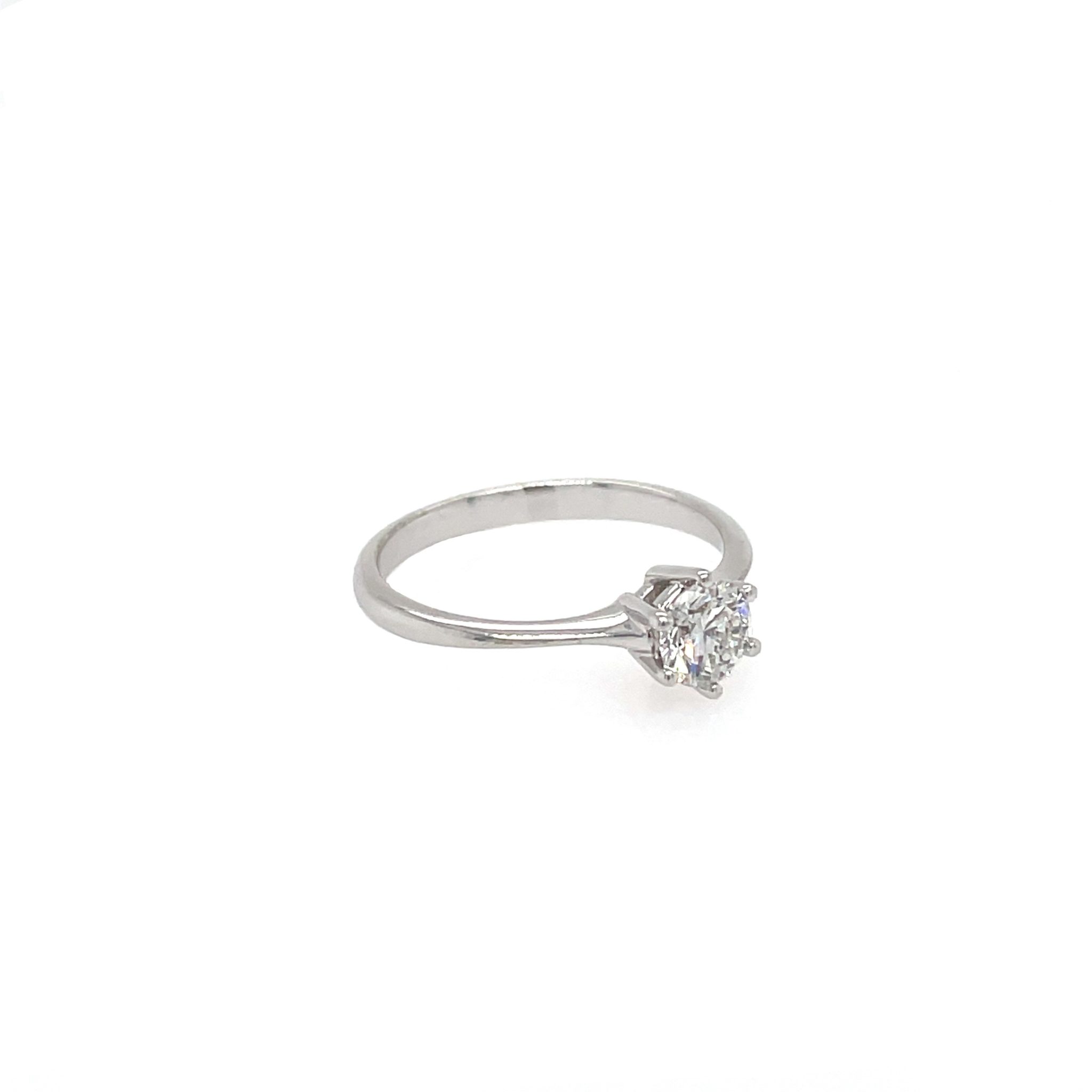 Solitärring Gr. 53 0,51 ct Diamant Weißgold 750/ 18K GIA Zertifikat - Bild 3