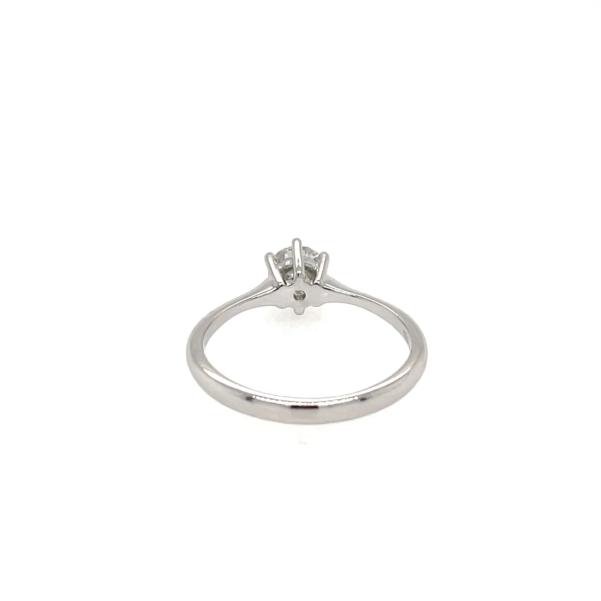 Solitärring Gr. 53 0,51 ct Diamant Weißgold 750/ 18K GIA Zertifikat - Bild 4