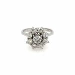 Entourage Ring Gr. 50 ca. 1,11 ct Diamanten Weißgold 750/ 18K Vorschau