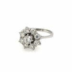 Entourage Ring Gr. 50 ca. 1,11 ct Diamanten Weißgold 750/ 18K - Bild 2 Vorschau
