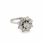Entourage Ring Gr. 50 ca. 1,11 ct Diamanten Weißgold 750/ 18K - Bild 3 Vorschau