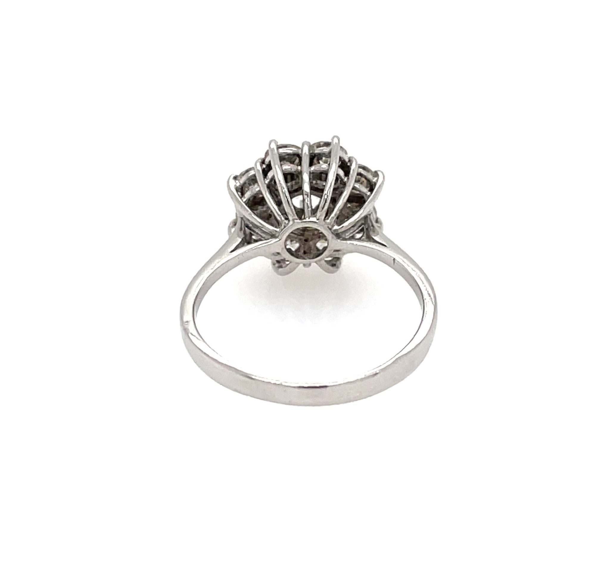 Entourage Ring Gr. 50 ca. 1,11 ct Diamanten Weißgold 750/ 18K - Bild 4