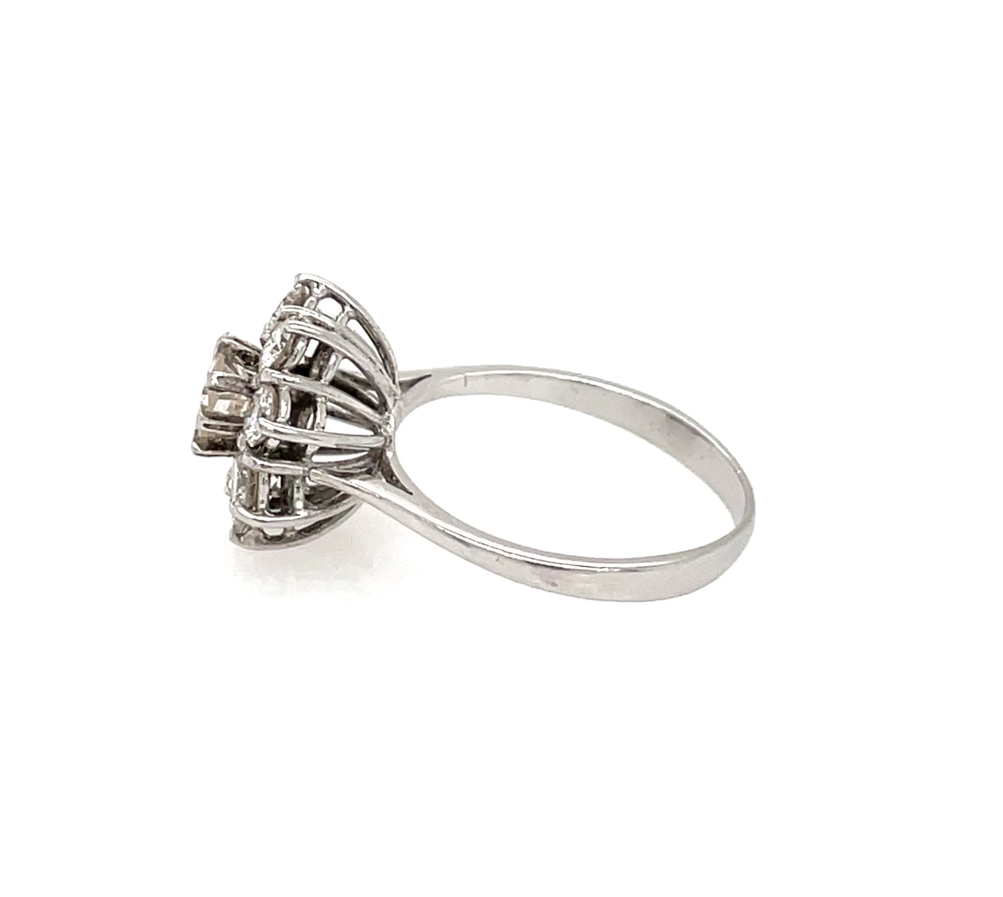 Entourage Ring Gr. 50 ca. 1,11 ct Diamanten Weißgold 750/ 18K - Bild 6