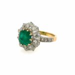 Smaragd 2,46ct Gr.56 ca. 3,0ct Diamanten Bicolor 750/ 18K DSEF Zertifikat - Bild 3 Vorschau