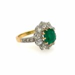 Smaragd 2,46ct Gr.56 ca. 3,0ct Diamanten Bicolor 750/ 18K DSEF Zertifikat - Bild 4 Vorschau
