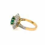 Smaragd 2,46ct Gr.56 ca. 3,0ct Diamanten Bicolor 750/ 18K DSEF Zertifikat - Bild 6 Vorschau