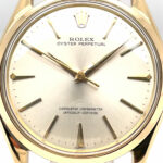 Rolex Oyster Perpetual Chronometer 34mm Ref. 1005/1002 Gold 18K 1950s +new Rolex Box Vorschau