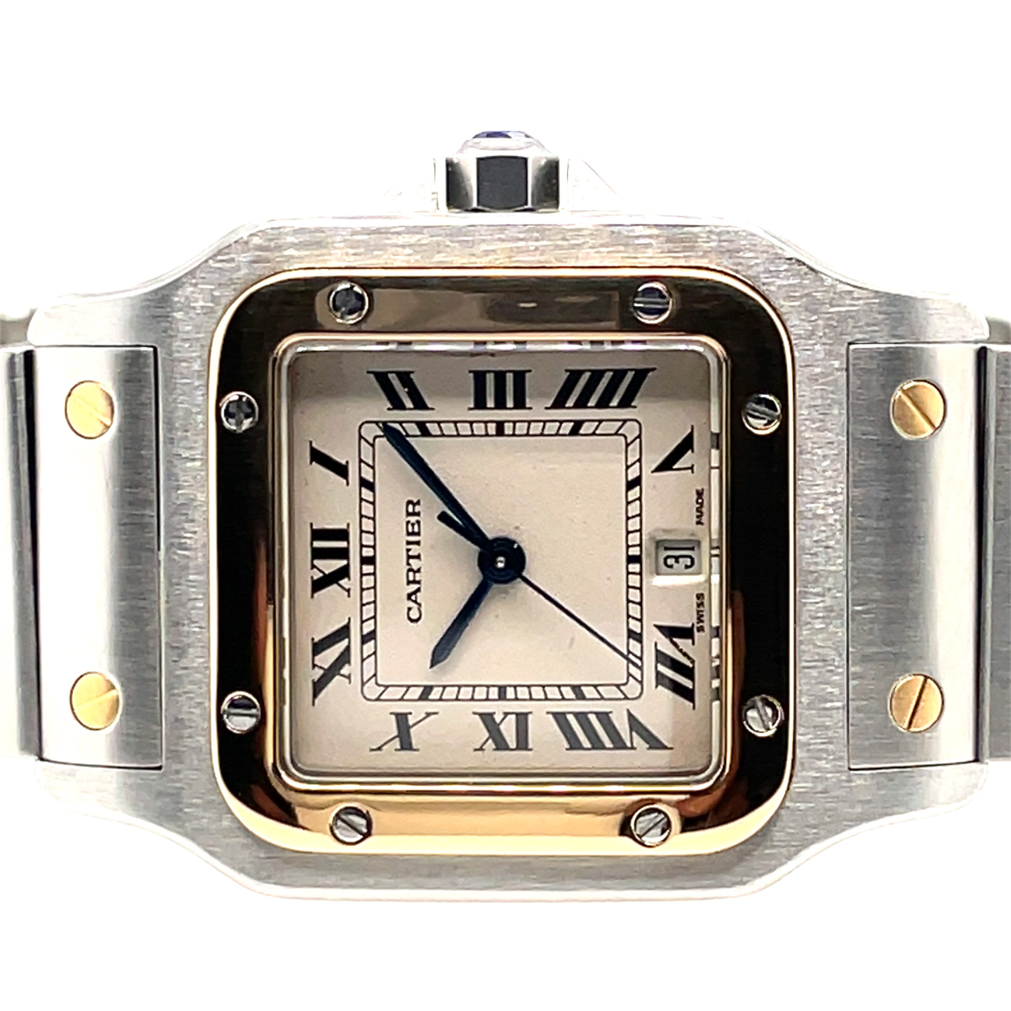Cartier Santos Galbee Ref. 1879-01 1990s Vintage Watch 29x41mm, Quarz - Bild 3
