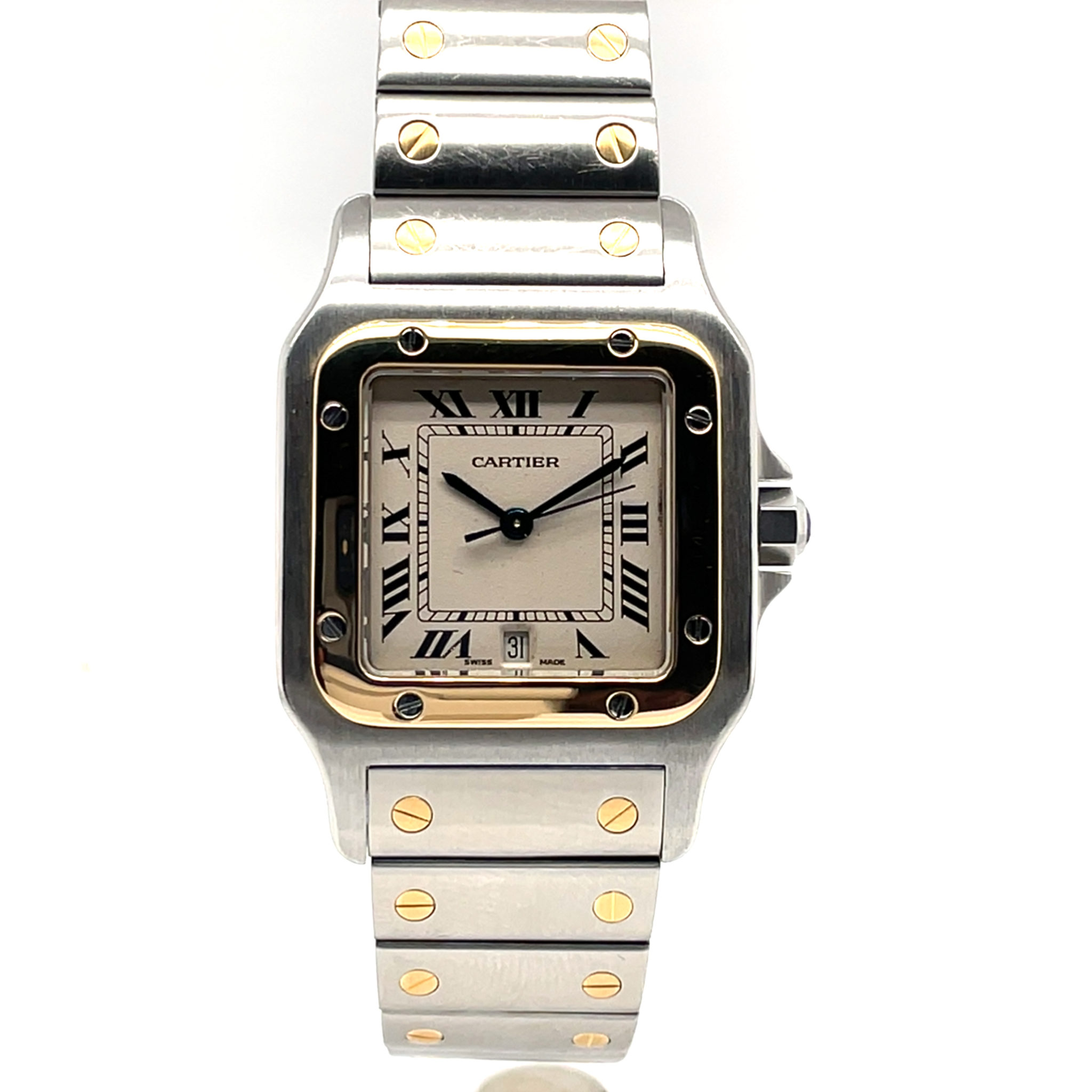 Cartier Santos Galbee Ref. 1879-01 1990s Vintage Watch 29x41mm, Quarz - Bild 2